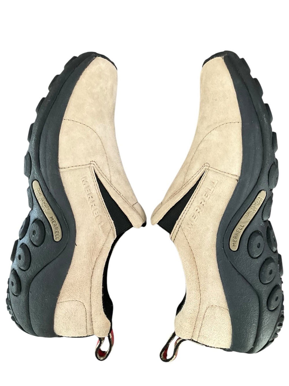 Merrell Women’s Slip-On Suede Loafers Light Beige Black Sole Size 8 NEW - Picture 3 of 7